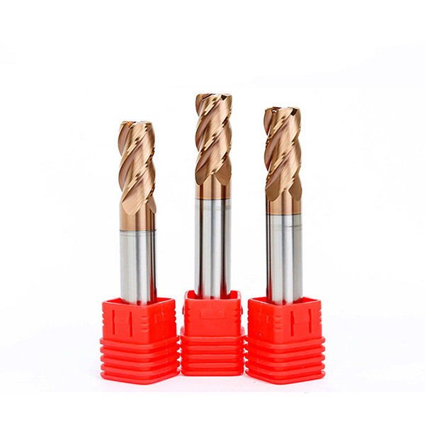 Fraise à 4 coins en carbure monobloc HRC55 avec revêtement TiSiN